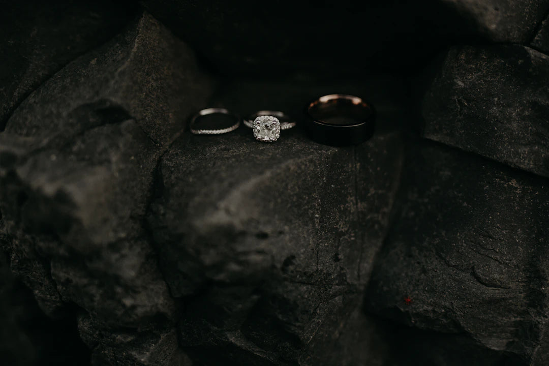 Elegant Tungsten Meteorite Wedding Bands for Men