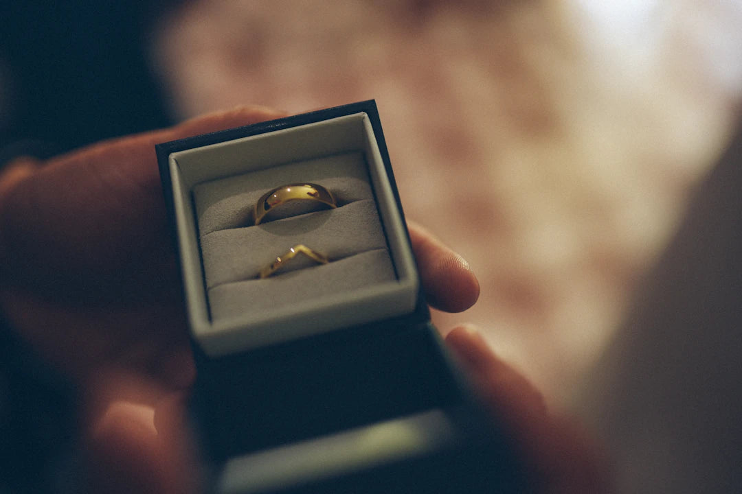 Chic Women's Wedding Rings Featuring Meteorite Inlays