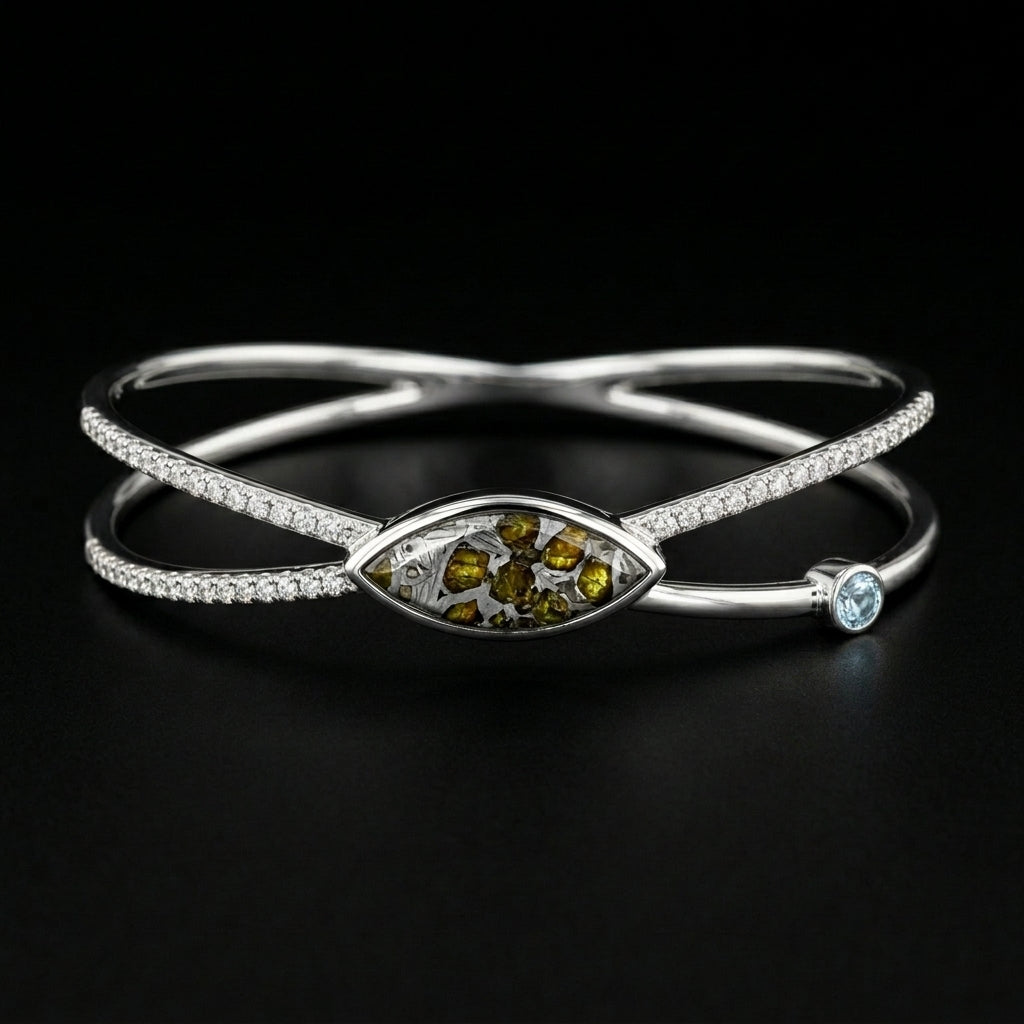 Pallasite Crossover Bangle