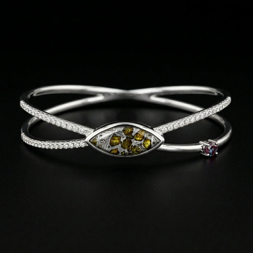 Pallasite Crossover Bangle