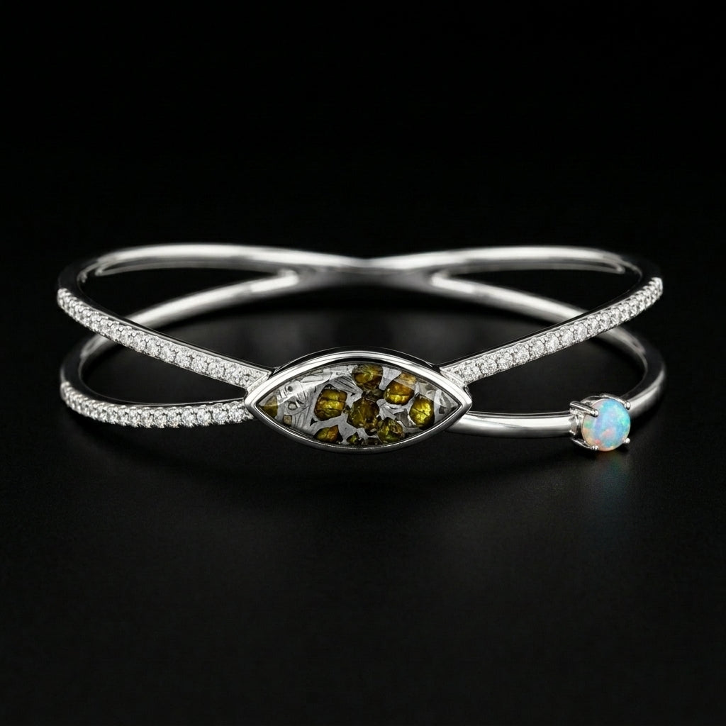 Pallasite Crossover Bangle