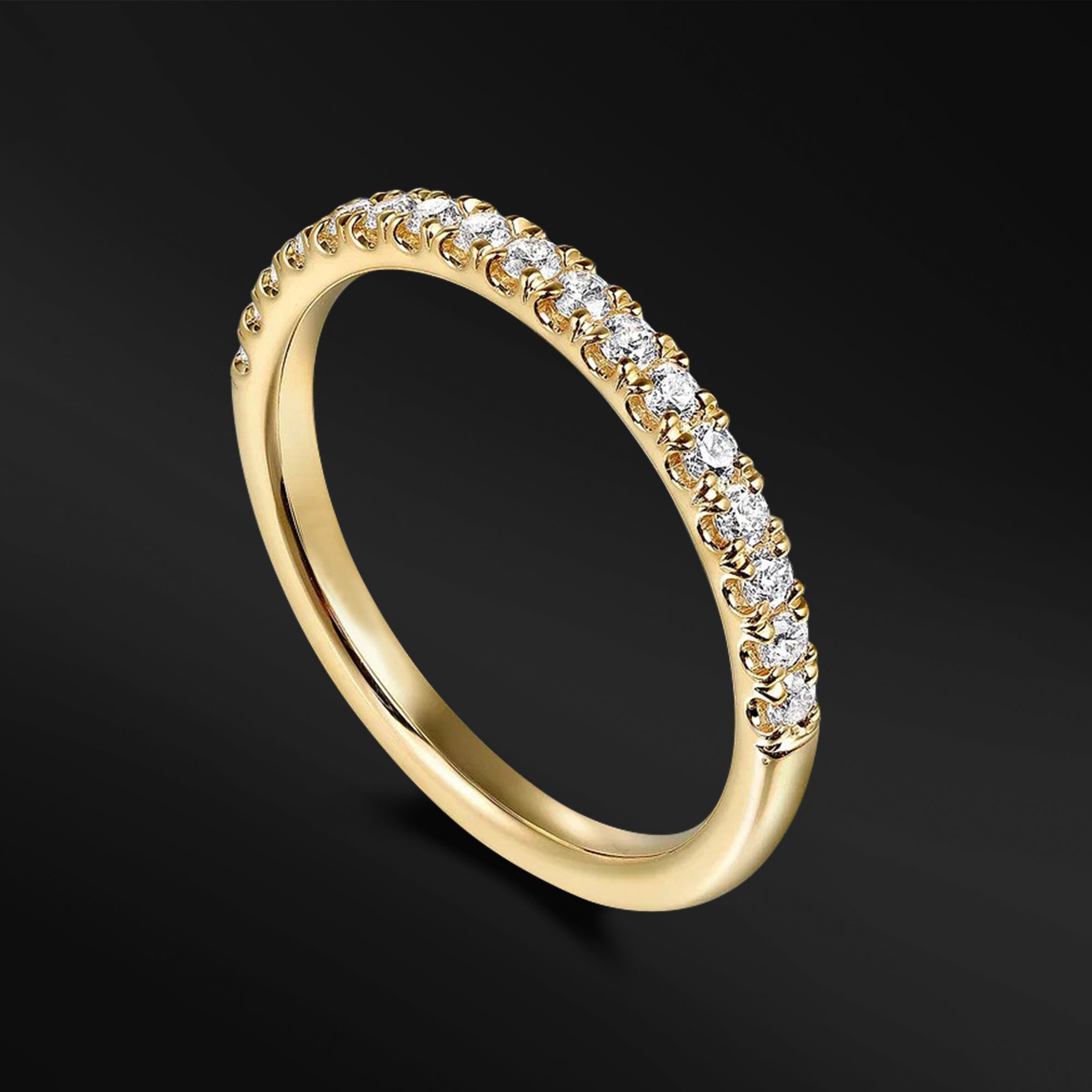 Solstice Embrace - 14K Gold or Sterling silver Ring Set for Women | Muonionalusta Meteorite | Certified Moissanite Engagement Ring