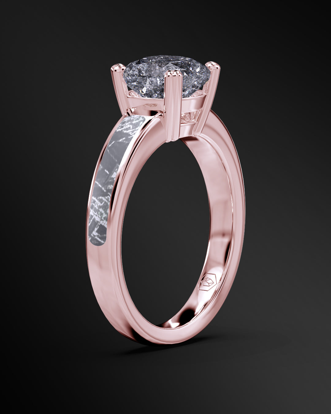 Astra Infinity - Women's ENGAGEMENT RING | Muonionalusta Meteorite Inlay | GALAXY DIAMOND RING