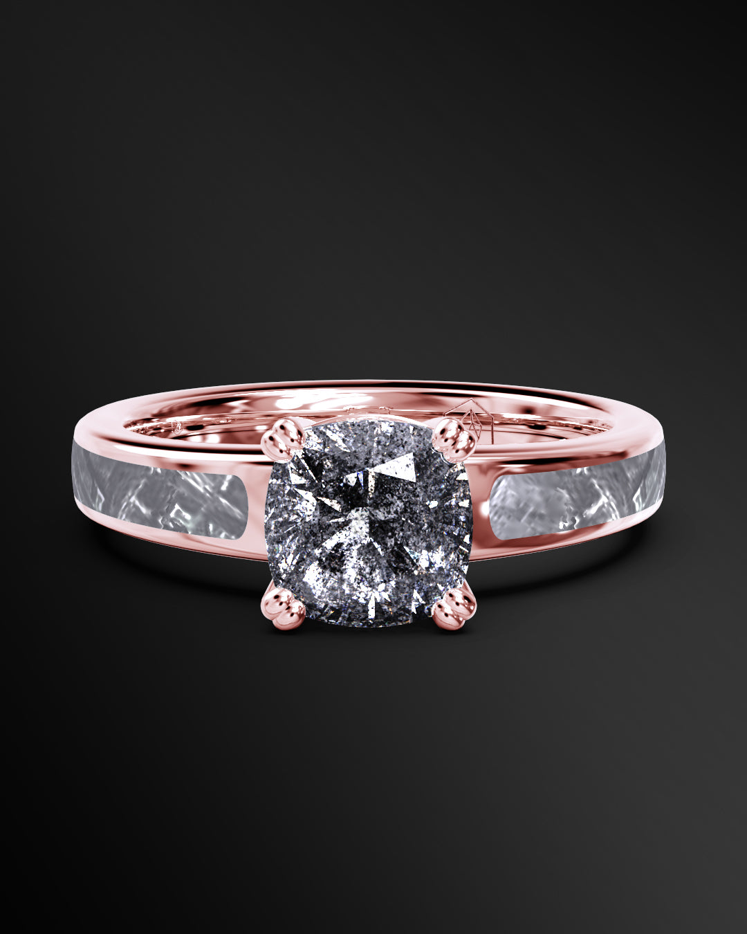 Astra Infinity - Women's ENGAGEMENT RING | Muonionalusta Meteorite Inlay | GALAXY DIAMOND RING