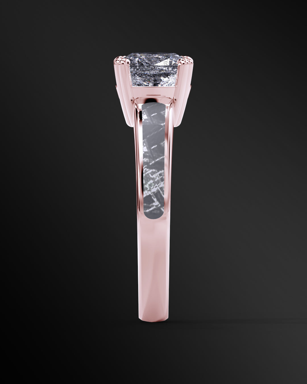 Astra Infinity - Women's ENGAGEMENT RING | Muonionalusta Meteorite Inlay | GALAXY DIAMOND RING