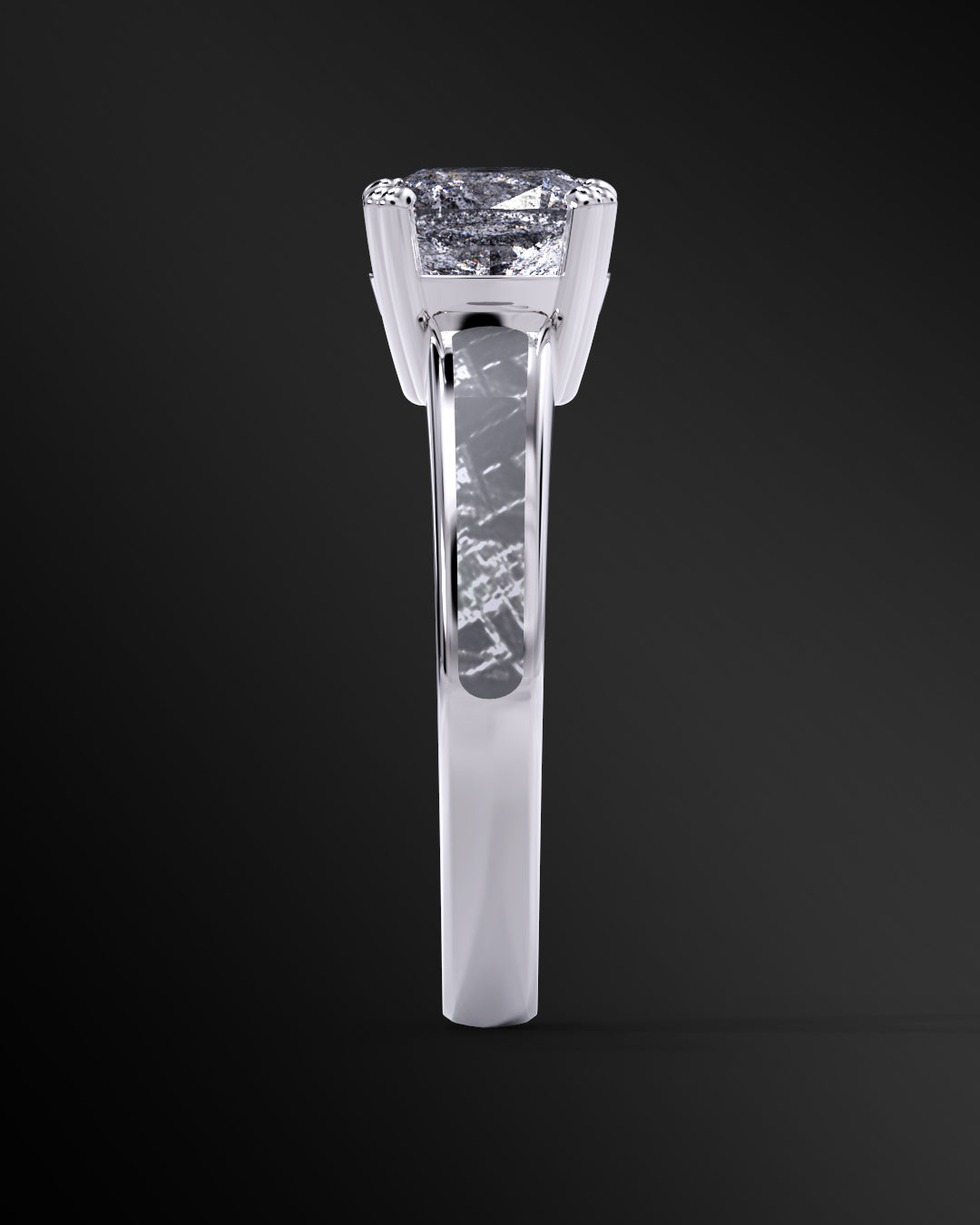 Astra Infinity - Women's ENGAGEMENT RING | Muonionalusta Meteorite Inlay | GALAXY DIAMOND RING