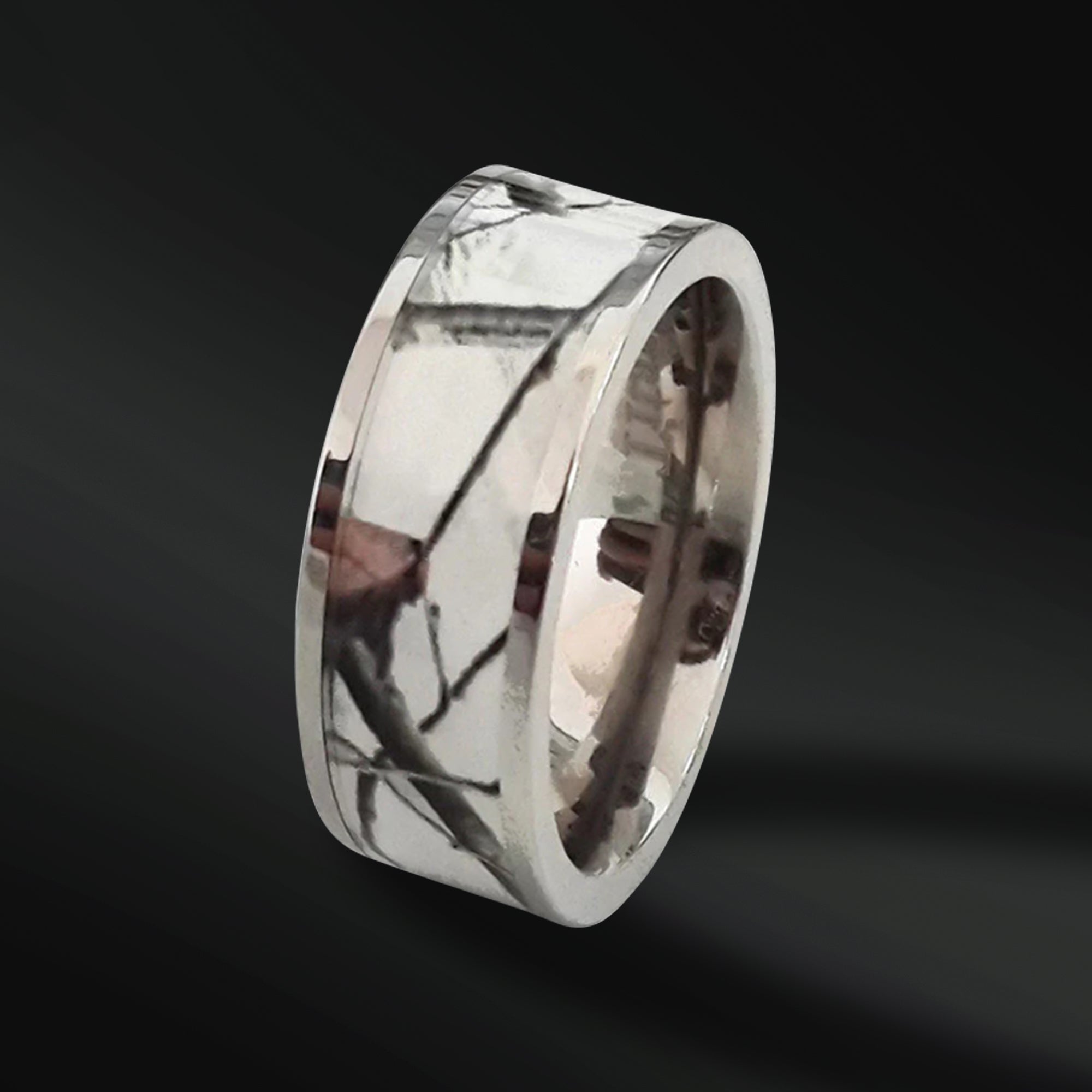 Snow Camo band for Her | Camo wedding bands for Women