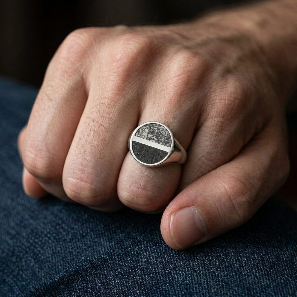 Meridian Seal - Aletai & Lunar Meteorite - Signet Ring