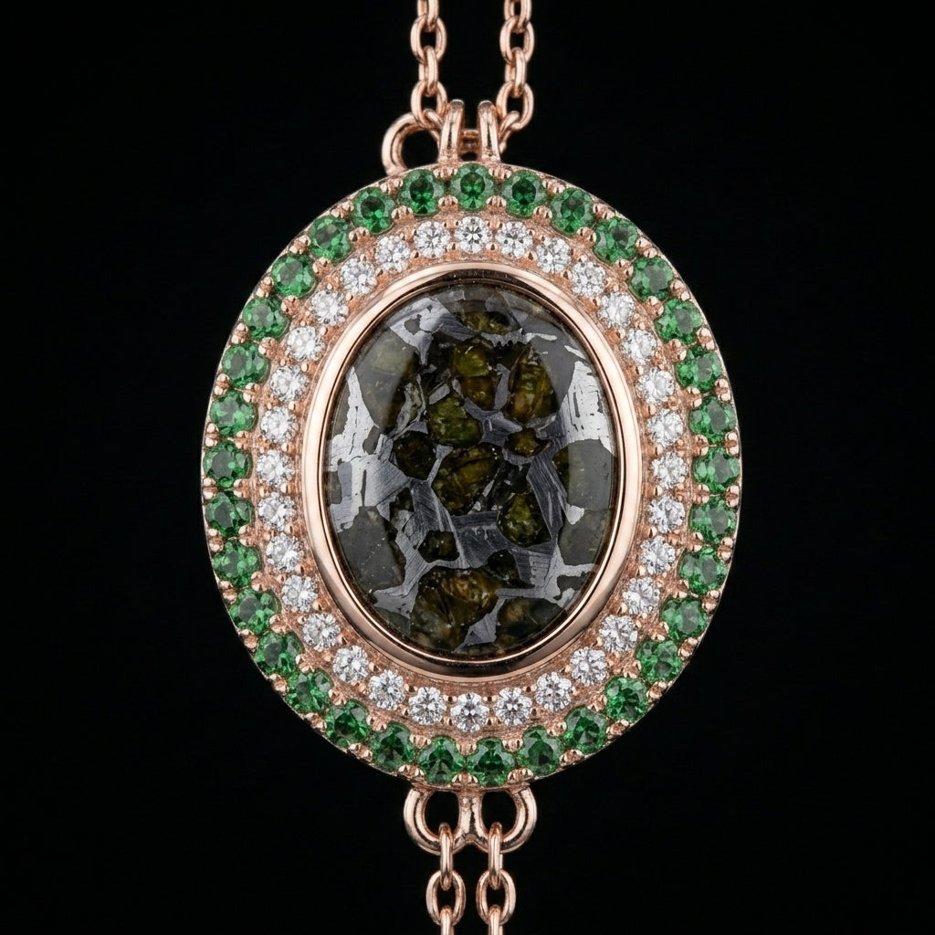 Pallasite Halo Pendant
