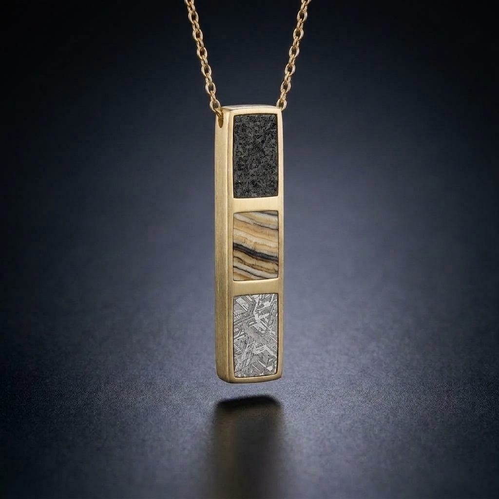 Strata - Meteorite & Mammoth Tooth - Pendant