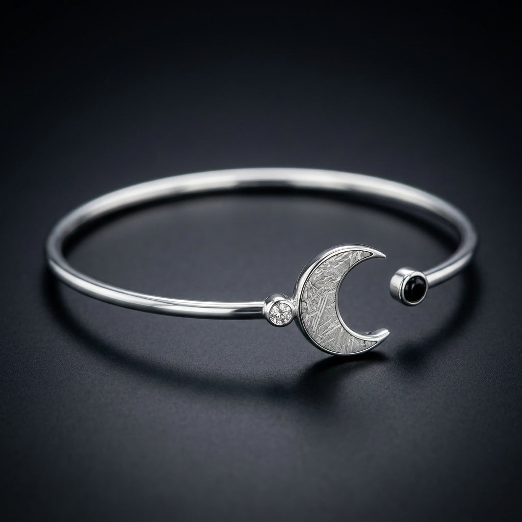 Eclipse — Meteorite, Onyx & Diamond Bangle