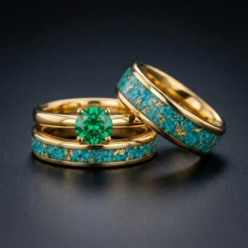 Ocean Gold Set — Emerald Variation