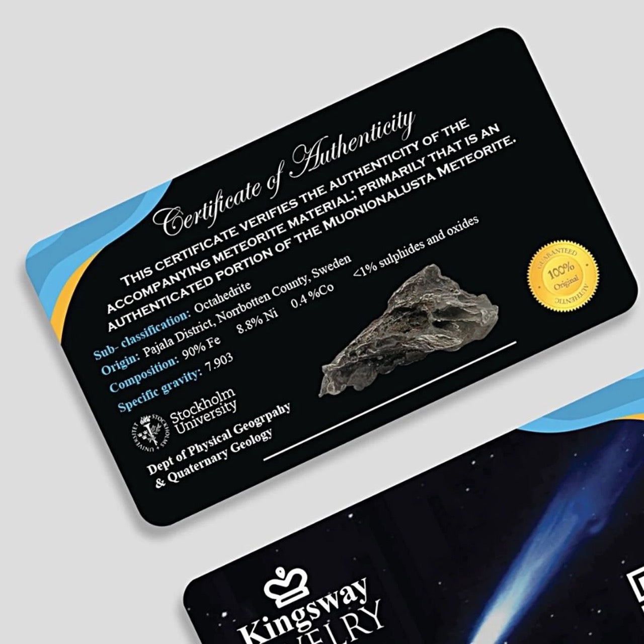 Secret of Cosmos - Gold and Tungsten, Natural Meteorite and Kite Galaxy Diamond Rings Set