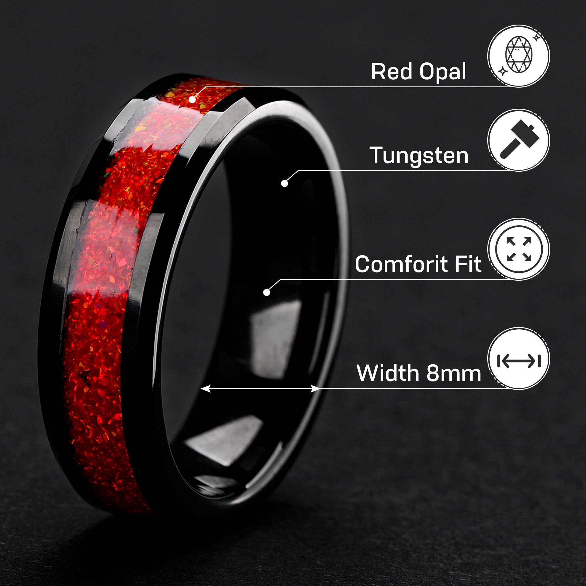 3 PCs Engagement Ring Set | Stainless Steel Ring for Women | Tungsten Wedding Bands for Him & Her