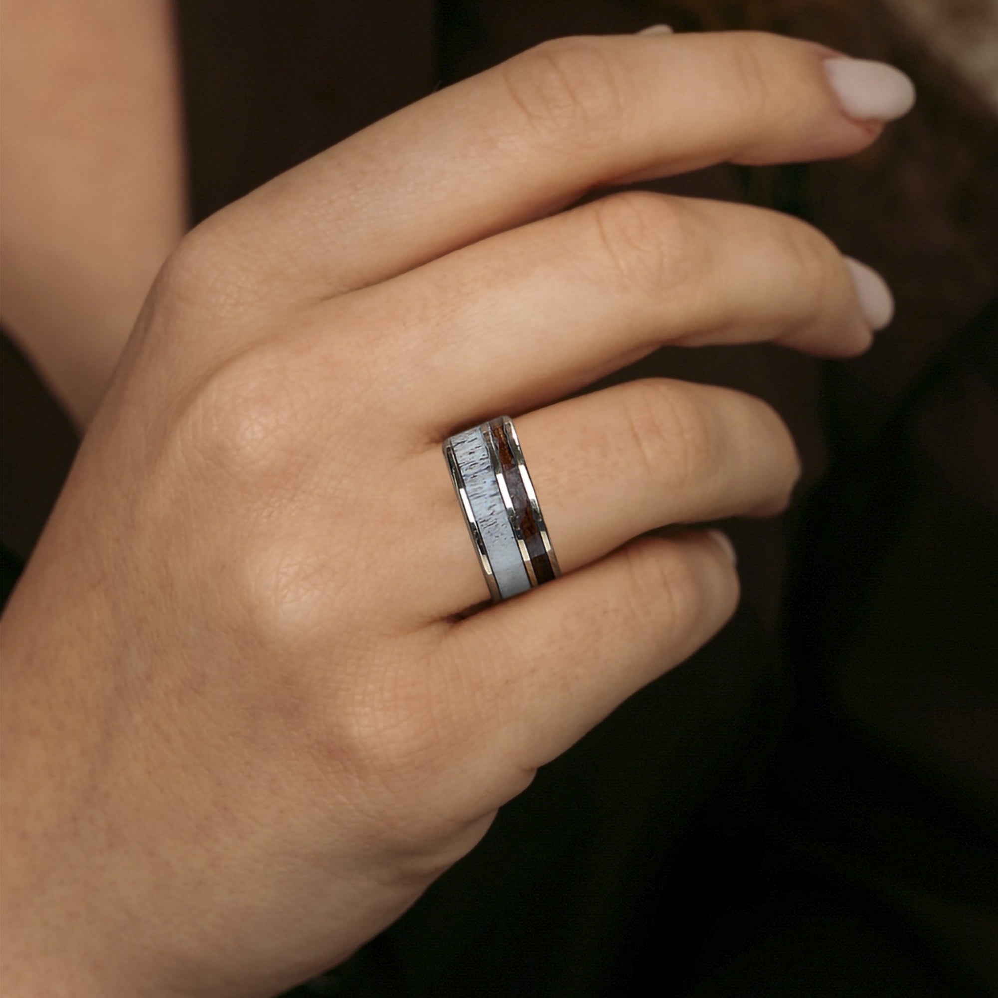 Tungsten Meteorite Ring for Women | Gold Plated Wedding Band | 6mm