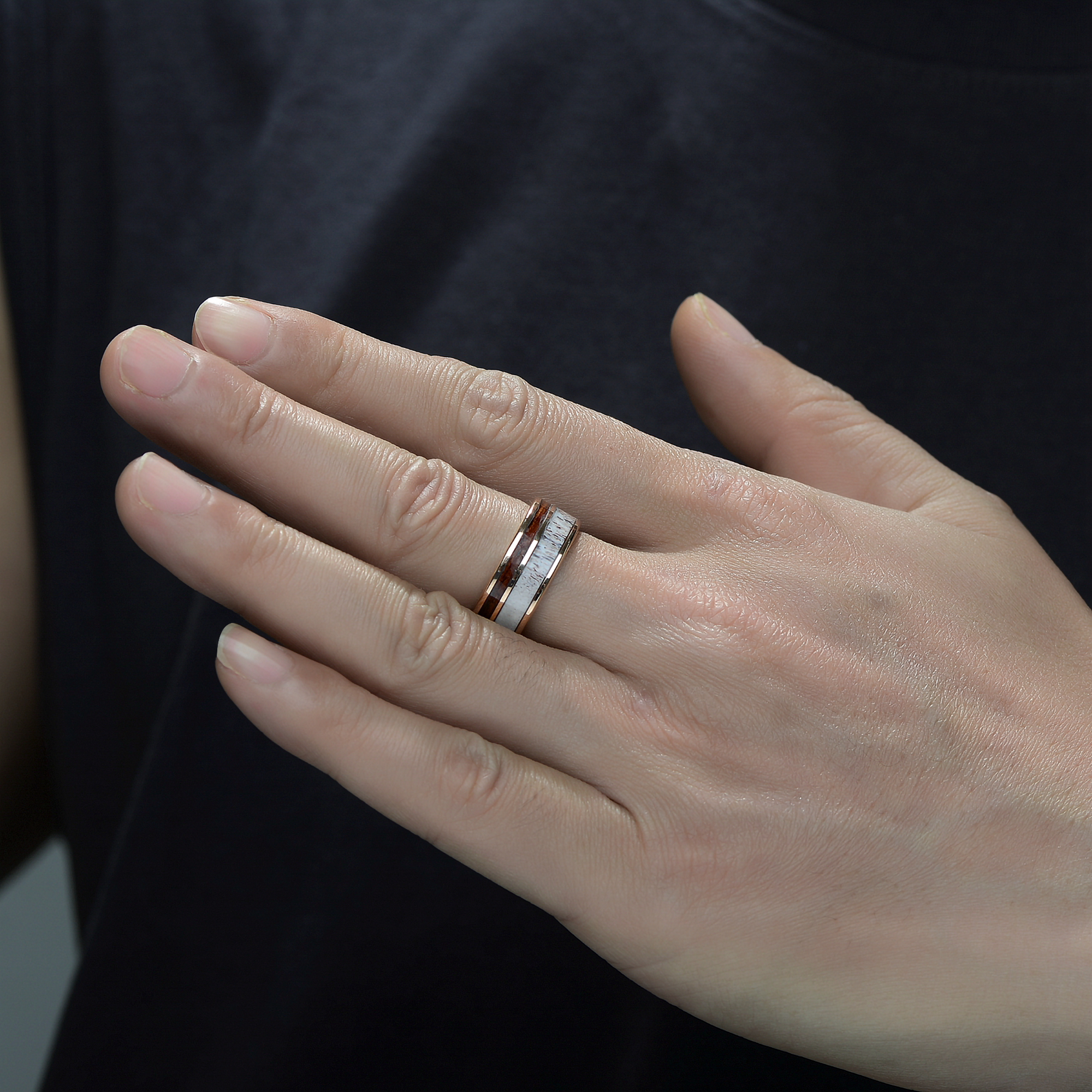 Tungsten Meteorite Ring for Men | Gold Plated Wedding Band | 8mm