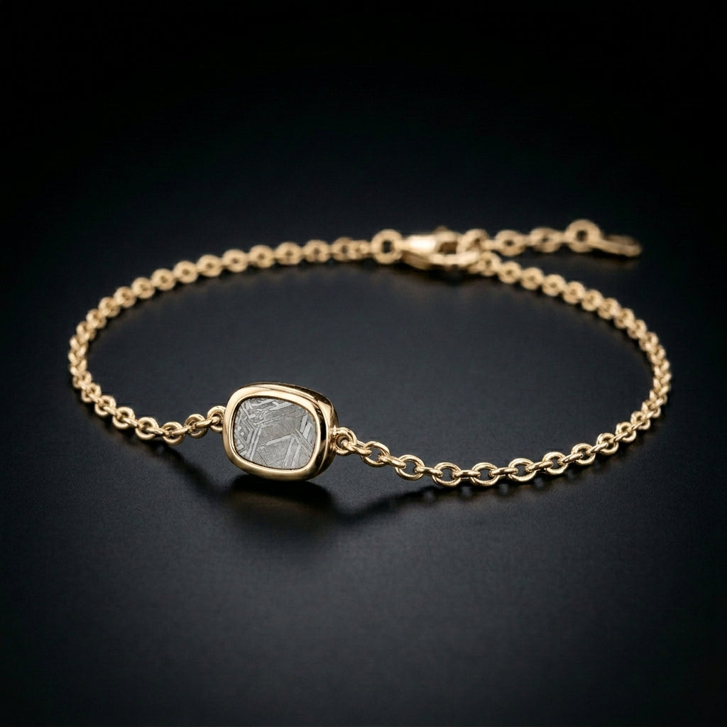 Meteorite Chain Bracelet — Yellow Gold