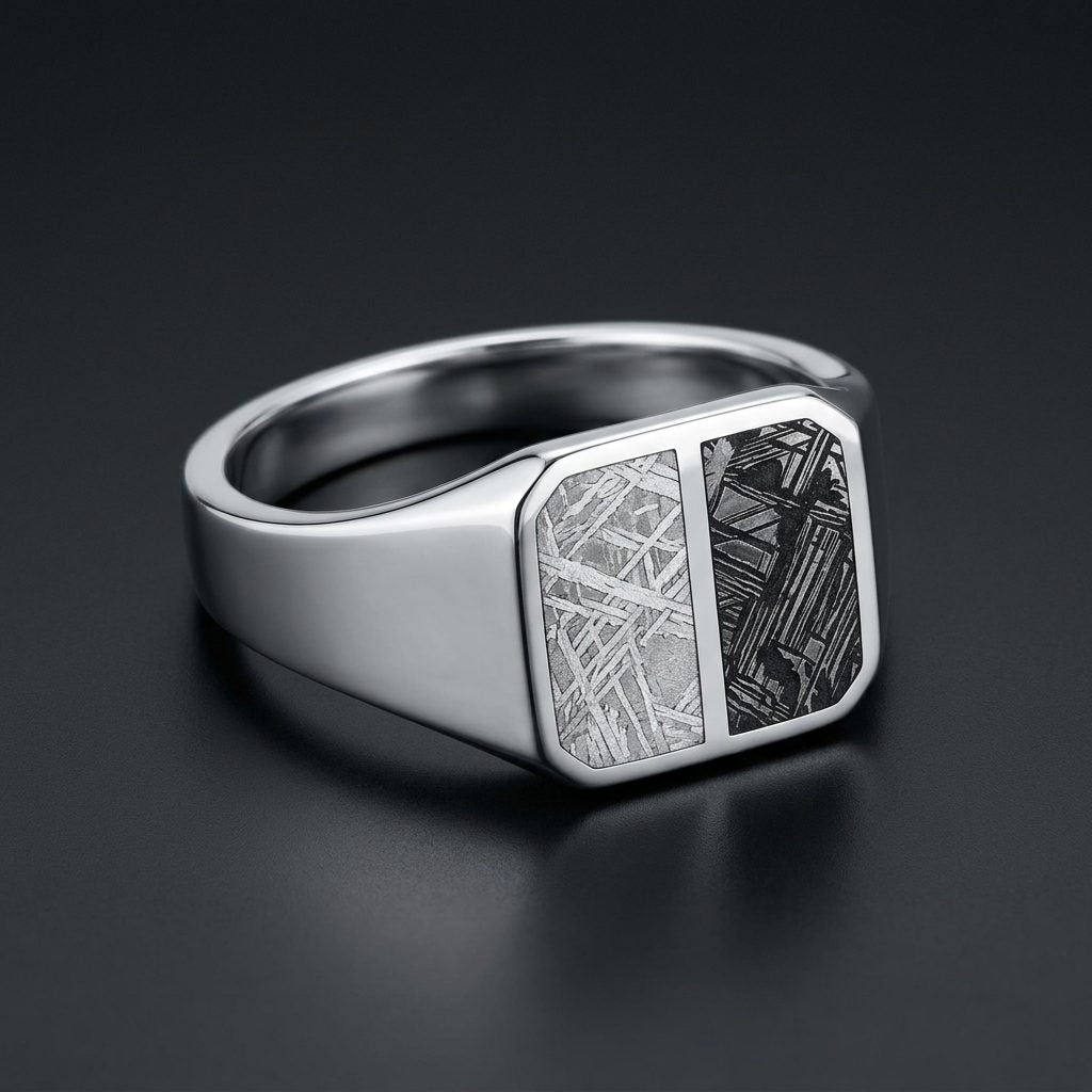 Twin Strip - Muonionalusta & Black Aletai - Slim Signet Ring