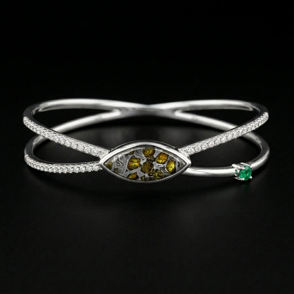 Pallasite Crossover Bangle