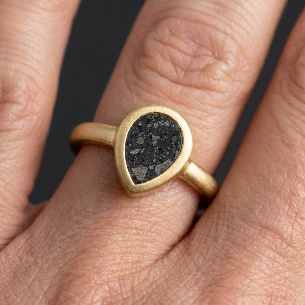 Celeste - Lunar Meteorite - Signet Ring — celeste_macro_face