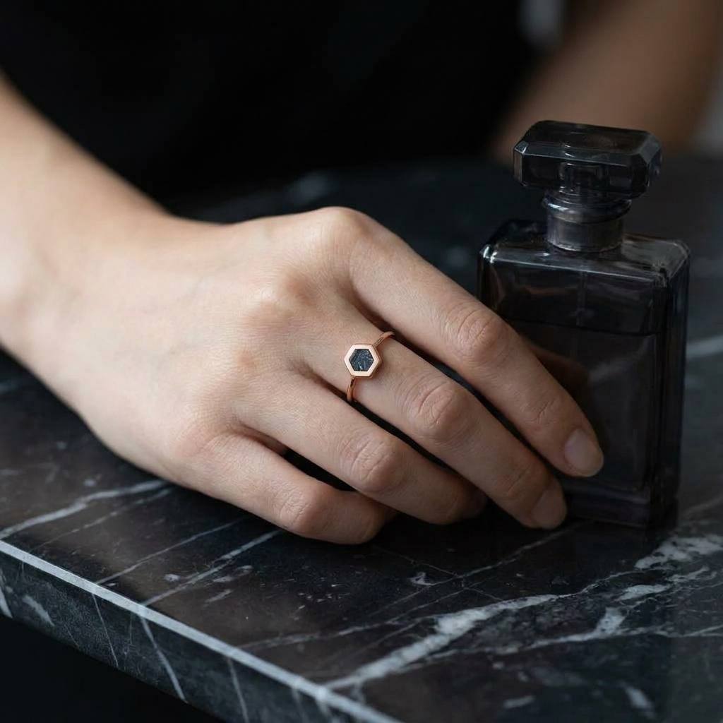 Stella - Lunar Meteorite - Signet Ring — stella_lifestyle_scene