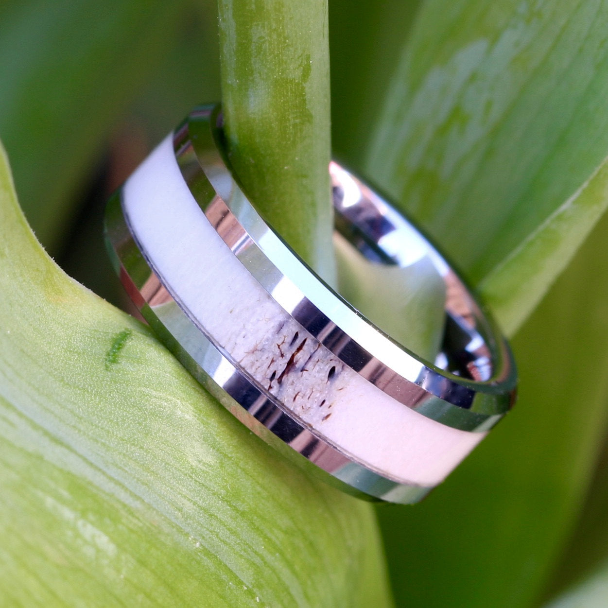Tungsten Deer Antler Ring Antler Wedding Ring