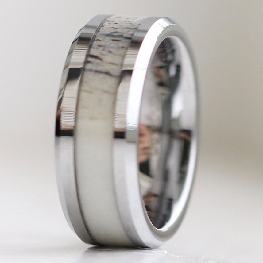 Tungsten Deer Antler Ring Antler Wedding Ring