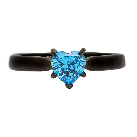 Midnight Bliss - Elegant Engagement Ring for Her | Stainless Steel Wedding Ring for Women | Durable & Stylish Design