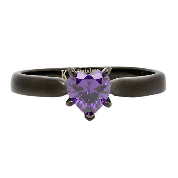Midnight Bliss - Elegant Engagement Ring for Her | Stainless Steel Wedding Ring for Women | Durable & Stylish Design