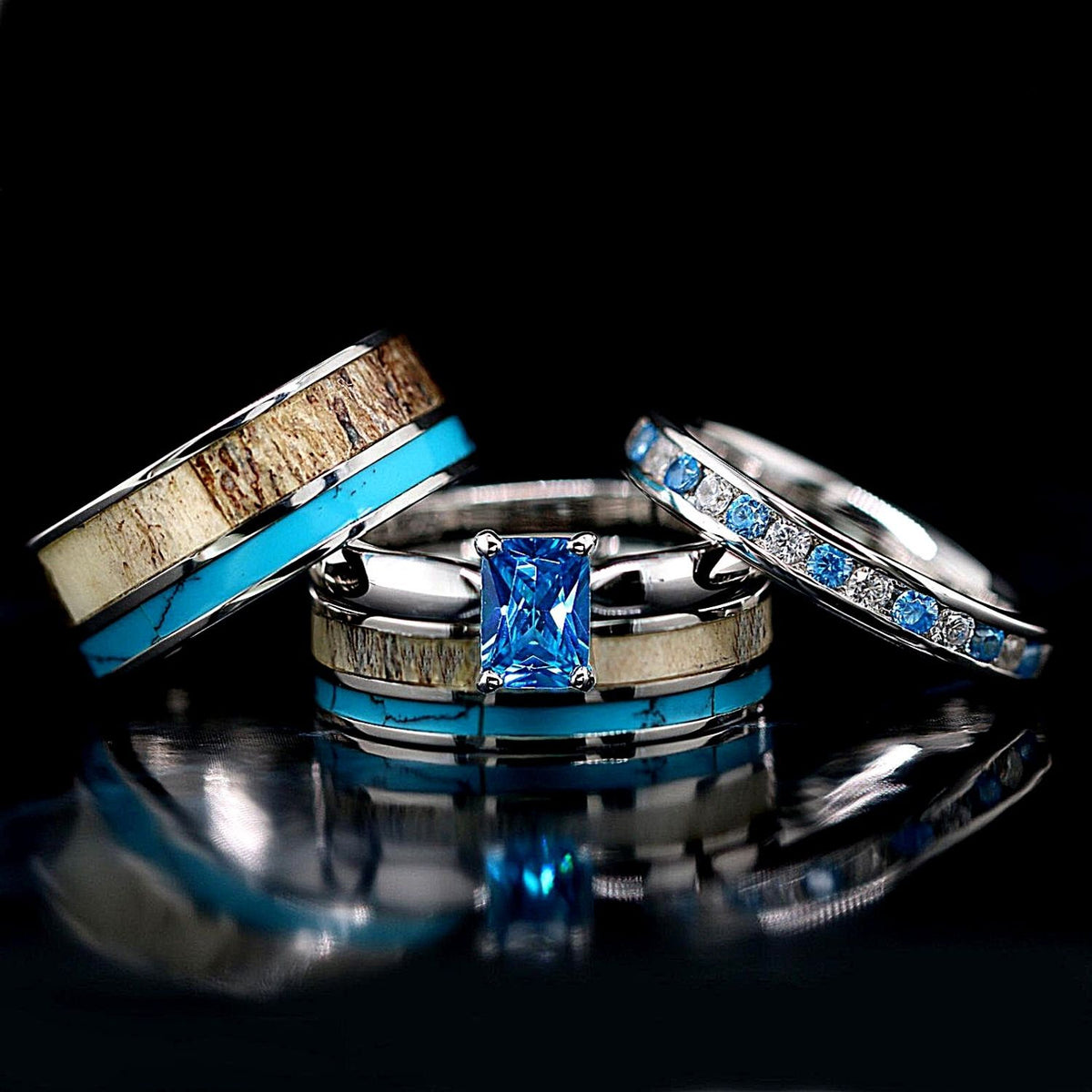 Antler wedding ring on sale sets