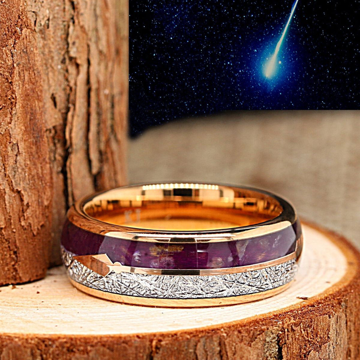2 PCs Engagement Ring Set | Gold Plated Ring for Women | Tungsten Wedding Band for her
