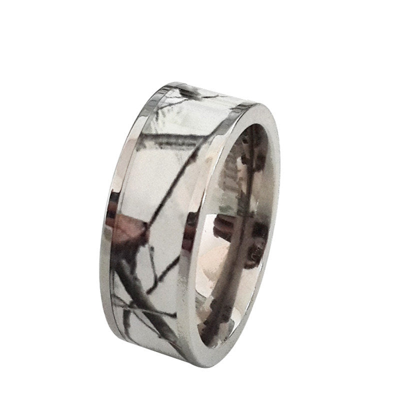 Snow Camo band for Her | Camo wedding bands for Women