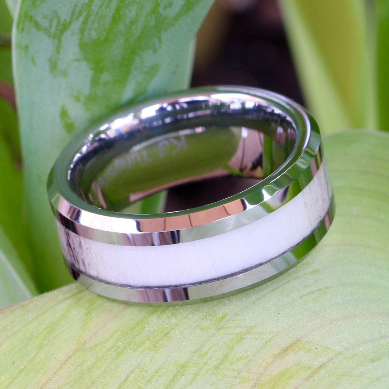 Tungsten Deer Antler Ring Antler Wedding Ring