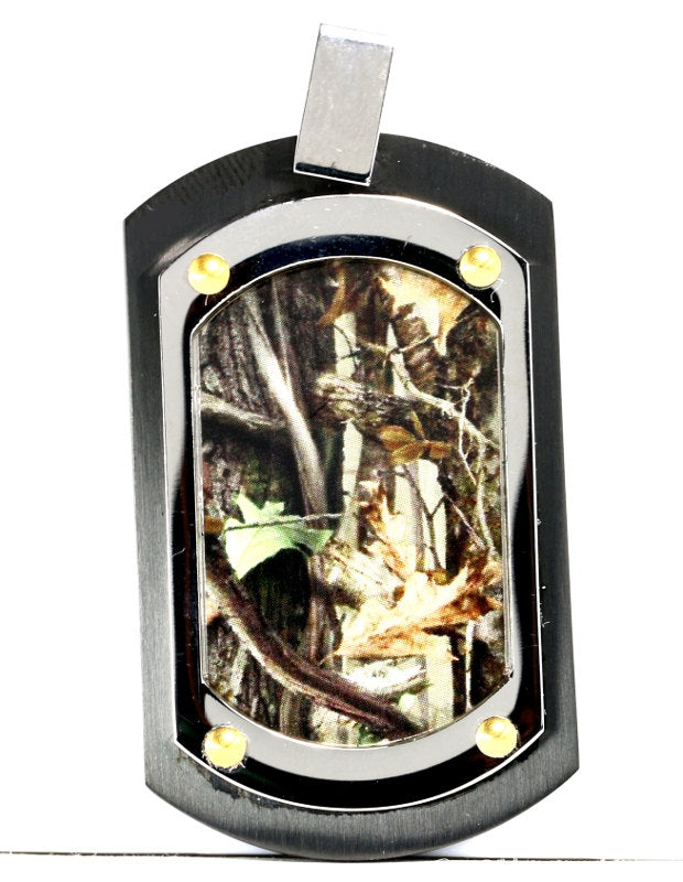 3 pc Black Camo Jewelry Set Hunting Bracelet Ring Dog Tag