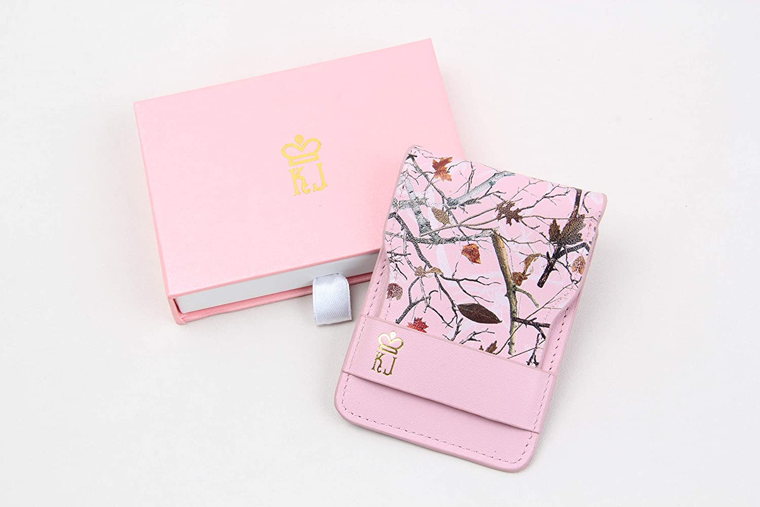 Pink Camo Wallet Leather Minimalist Wallet Unique Camouflage Design