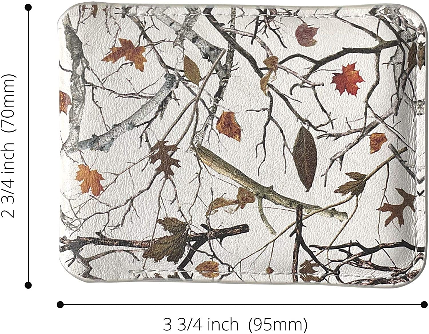 White Camo Wallet Leather Minimalist Wallet Unique Camouflage Design