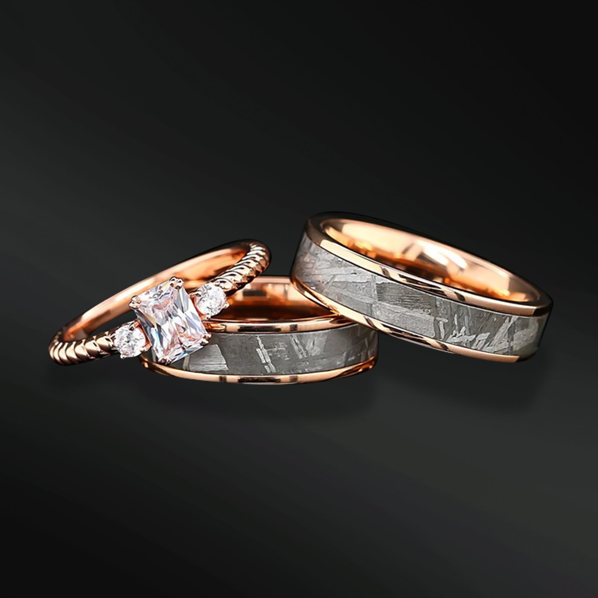 Unforgettable Meteorite Jewelry Sets for Couples