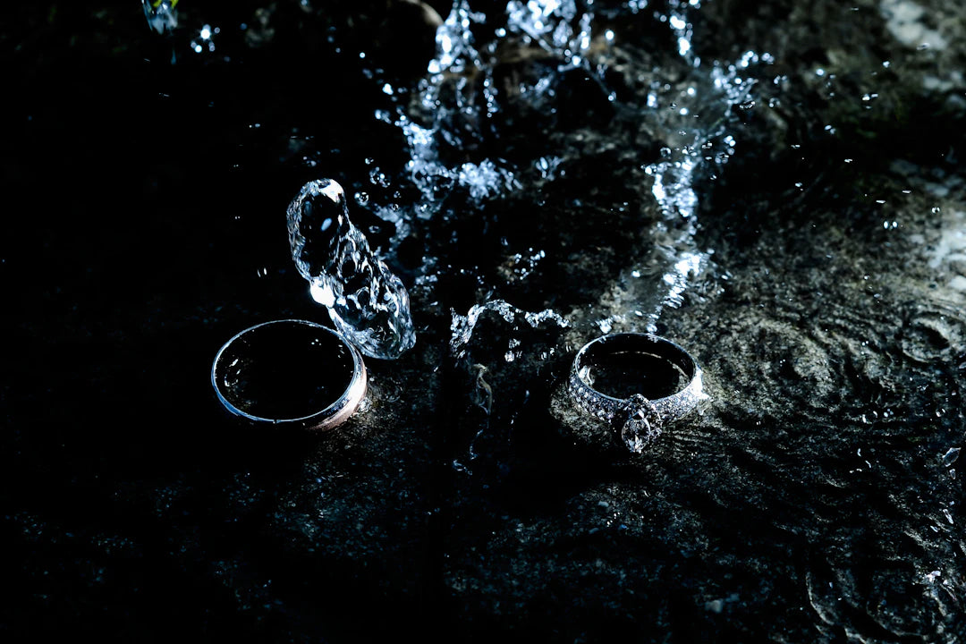 Celestial Elegance Lunar Meteorite Engagement Rings for Women