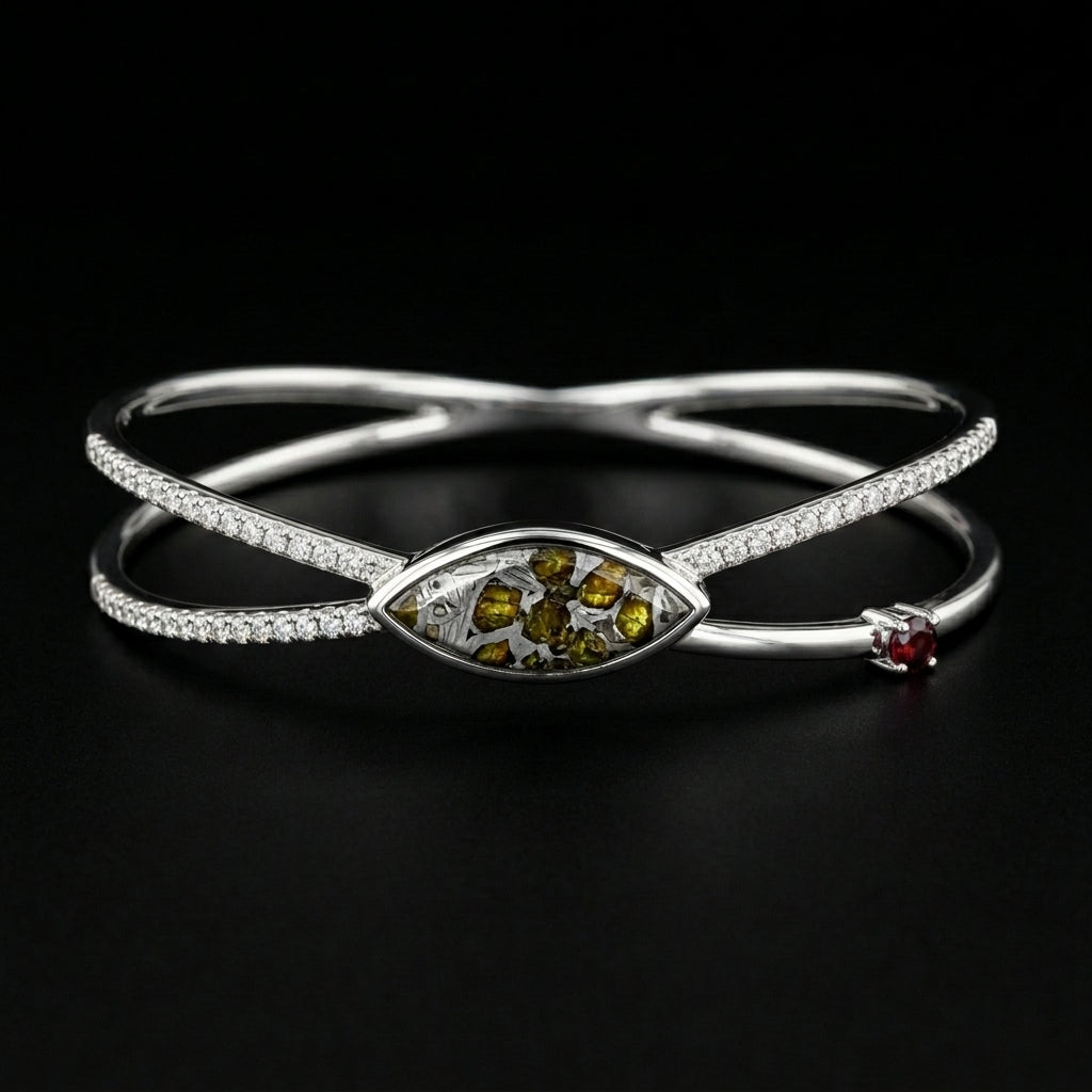 Pallasite Crossover Bangle
