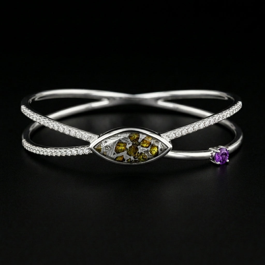 Pallasite Crossover Bangle
