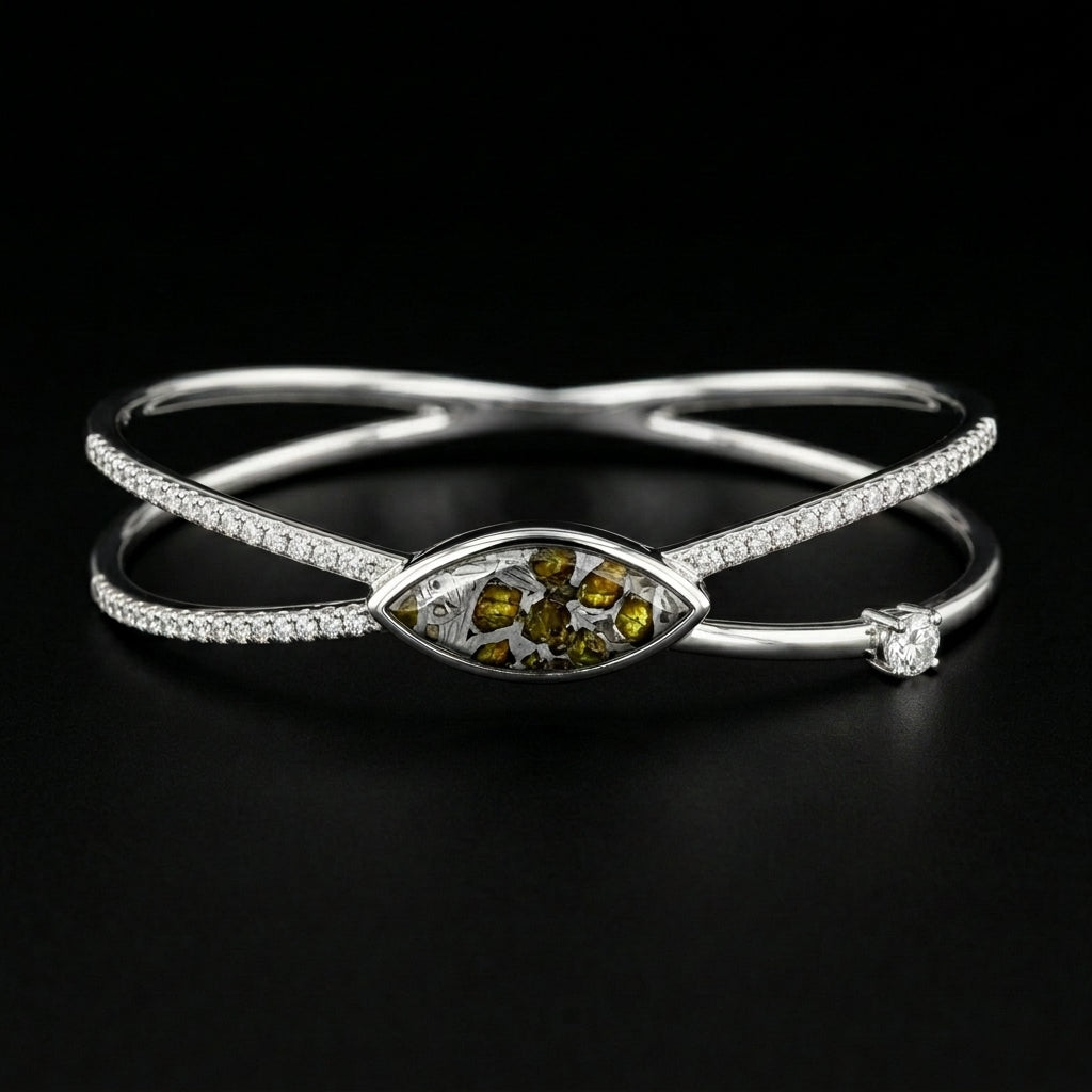 Pallasite Crossover Bangle