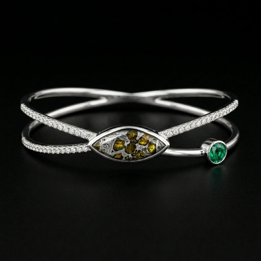 Pallasite Crossover Bangle