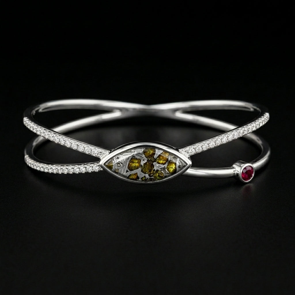 Pallasite Crossover Bangle