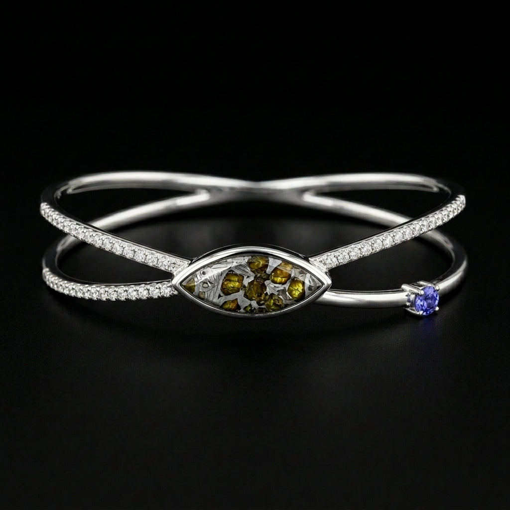 Pallasite Crossover Bangle