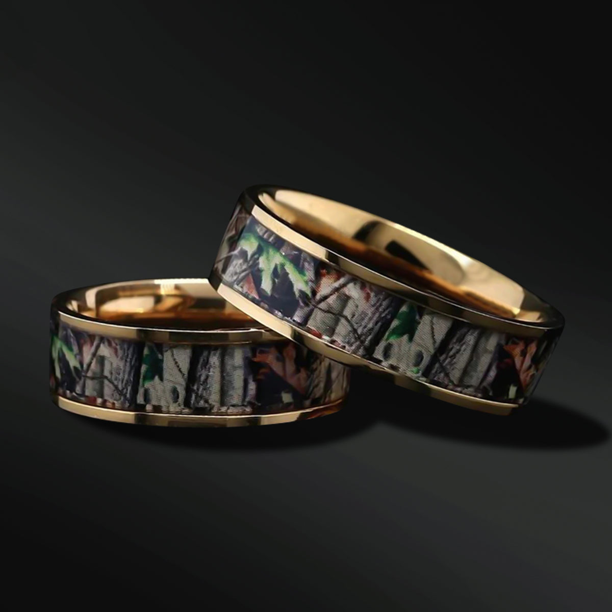 2 PCs Women's Wedding Bands | Titanium Ring for Women | CAMO Design We 2 PCs Women's Wedding Bands | Titanium Ring for Women | CAMO Design We