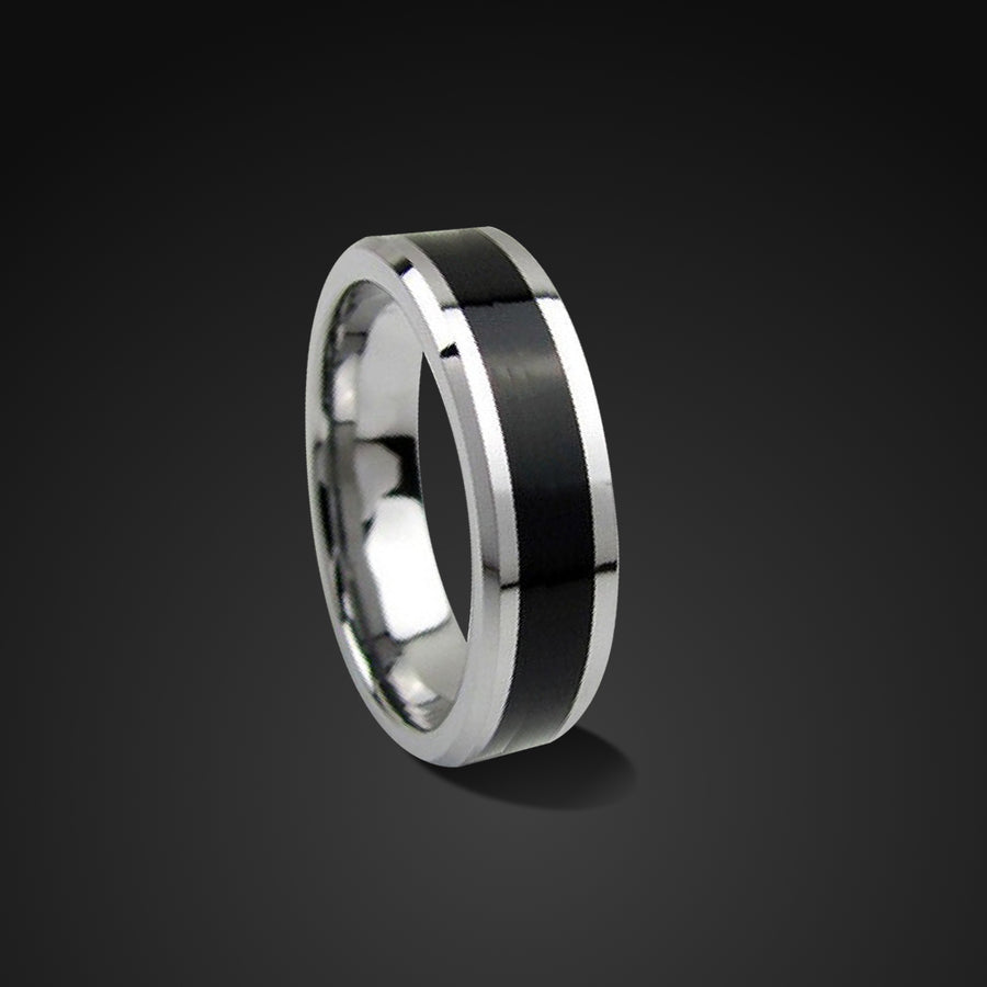 Black Stainless Steel Wedding Band Mens Black Ring 12