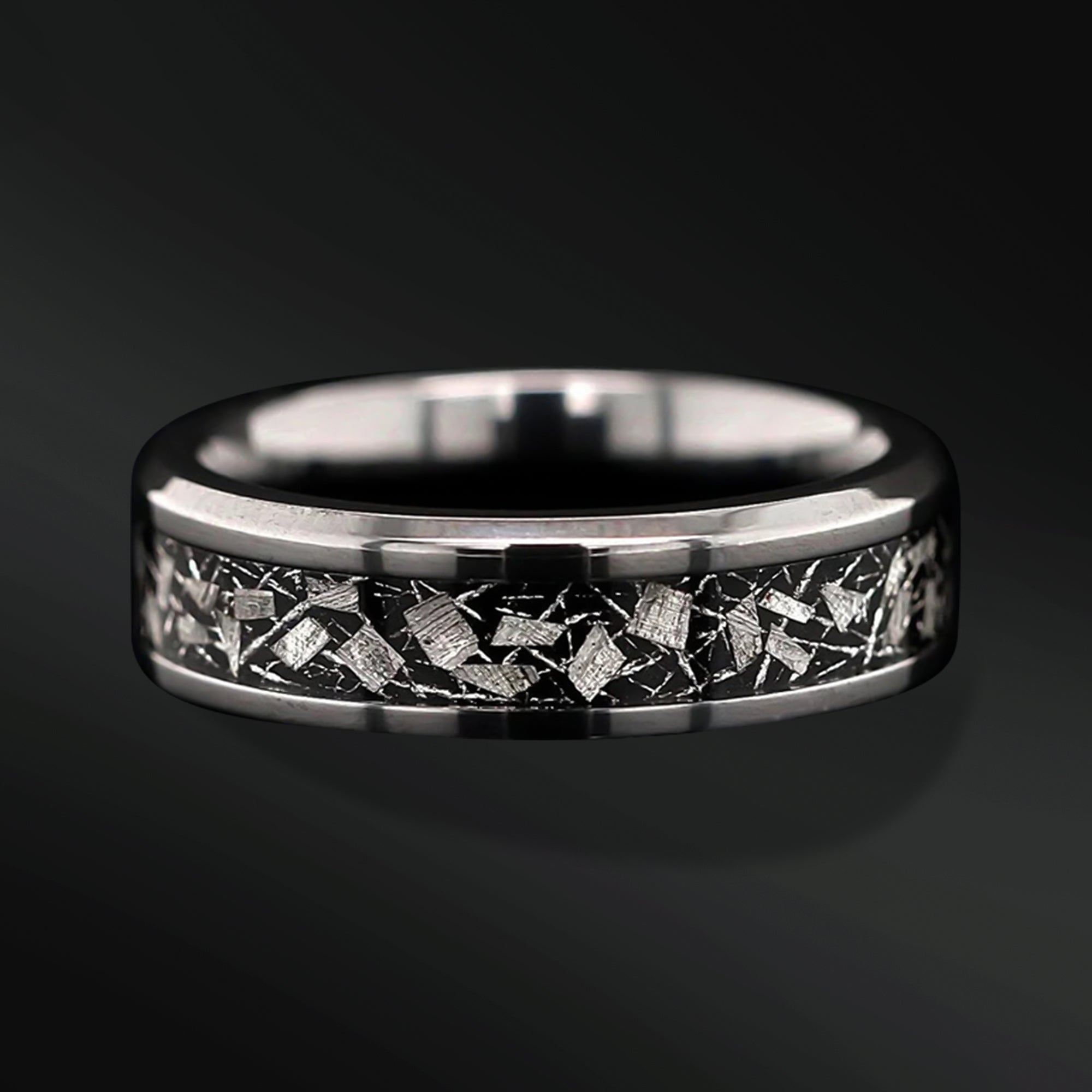 Natural Meteorite Band for Men | Unique Men’s Wedding Band