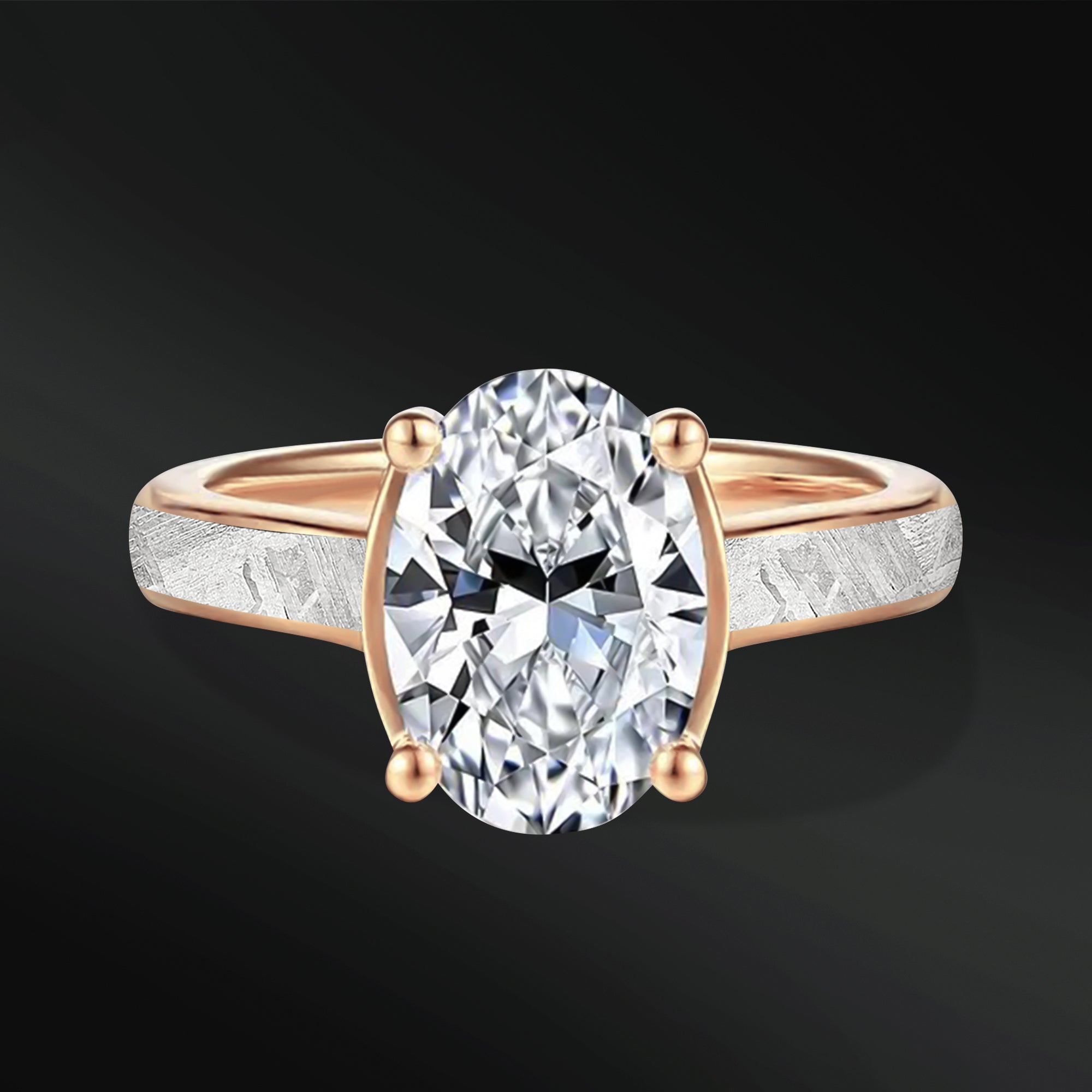 Galactic Love - Women's Meteorite Engagement Ring | 2 CT Certified Moissanite