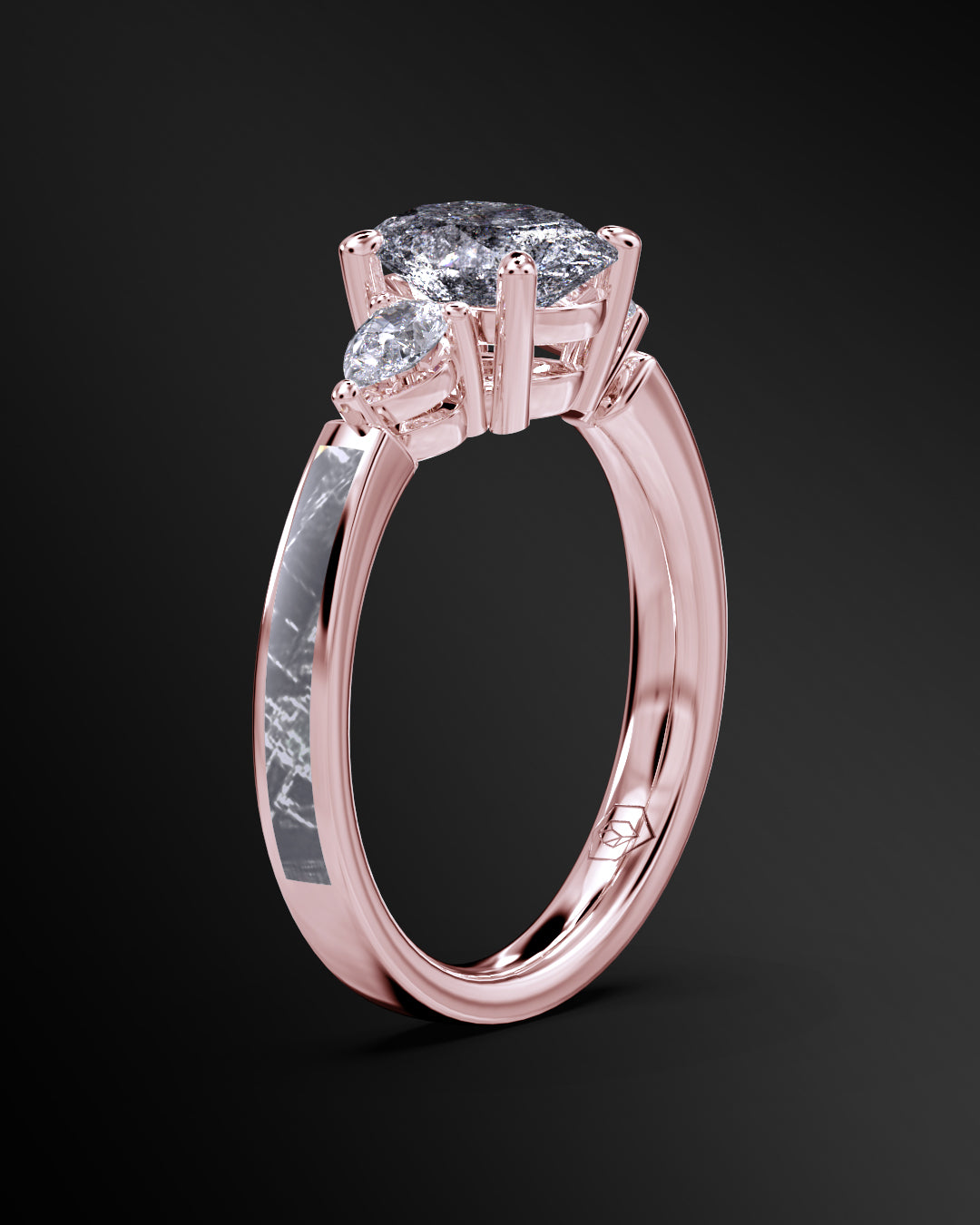 Supernova - 14K Gold or Sterling Silver Engagement Ring for Women | Muonionalusta Meteorite | 8.5x6.5mm Oval-cut Galaxy Diamond Ring