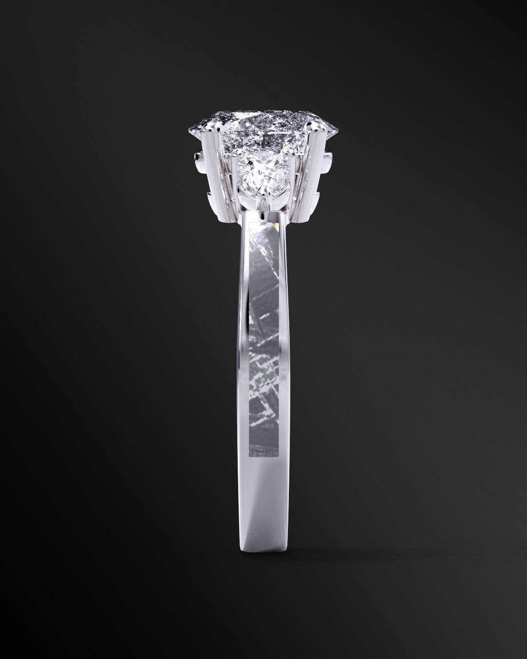 Supernova - 14K Gold or Sterling Silver Engagement Ring for Women | Muonionalusta Meteorite | 8.5x6.5mm Oval-cut Galaxy Diamond Ring